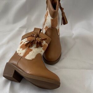 Stylish Brown and Cream Kids Boots